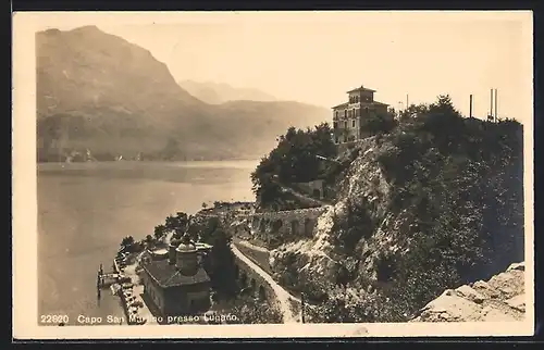 AK Lugano, Capo San Martino, Ortsansicht aus der Vogelschau