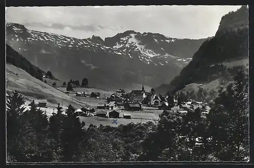 AK Melchtal, Panorama mit Gebirgszug