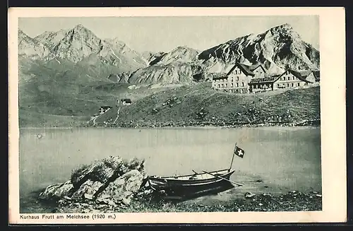 AK Melchsee Frutt, Kurhaus Frutt am Melchsee mit Hohenstollen und Brünighaupt