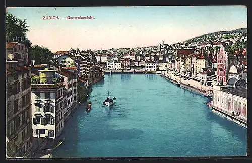 AK Zürich, Generalansicht der Stadt