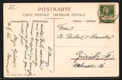 AK Sarnen, Teilansicht mit Bergen