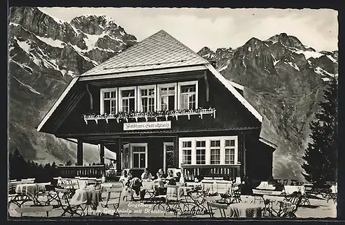 AK Engelberg, Gasthaus Waldhaus Gerschnialp mit Hutstock und Widderfeld