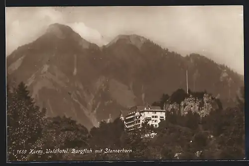 AK Kerns, Waldhotel mit Burgfluh und Stanserhorn