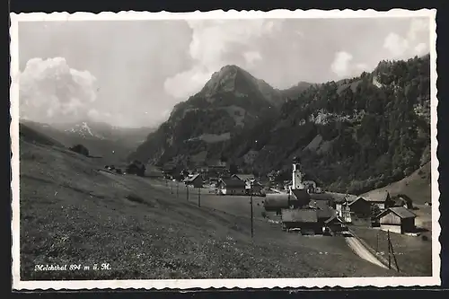 AK Melchthal, Teilansicht mit Bergen