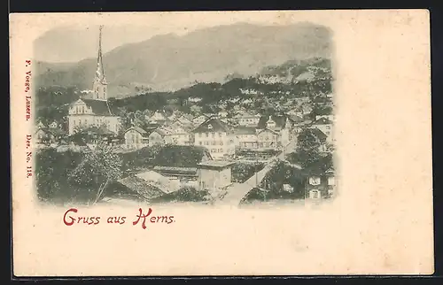 AK Kerns, Teilansicht mit Kirche