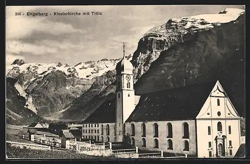 AK Engelberg, Klosterkirche mit Titlis