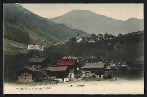 AK Emmetten, Teilansicht mit Bergen