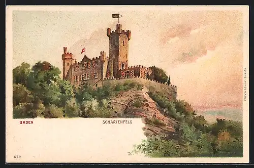 Künstler-AK Baden, Schloss Schartenfels