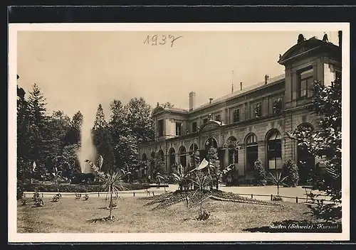 AK Baden, Kursaal mit Fontäne