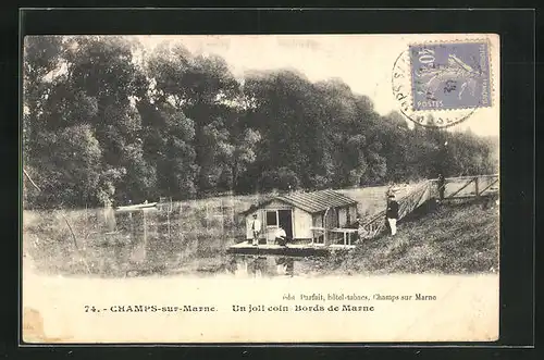 AK Champs-sur-Marne, Un joli coin Bords de Marne