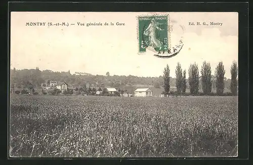 AK Montry, Vue générale de la Gare