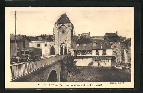 AK Moret, Porte de Bourgogne et pont de Moret