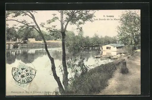 AK Lagny, les Bords de la Marne