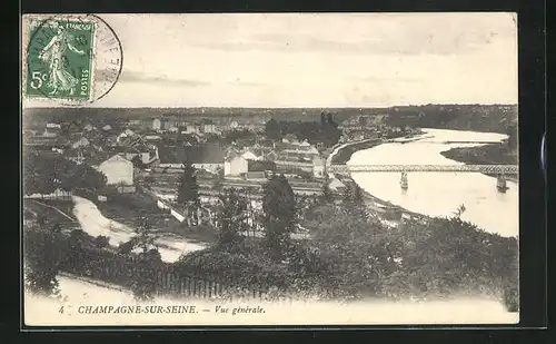 AK Champagne-sur-Seine, Vue gènèrale