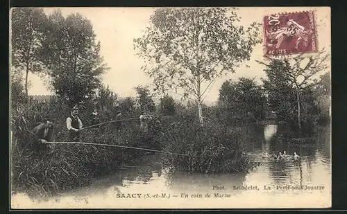 AK Saacy-sur-Marne, Un coin de Marne