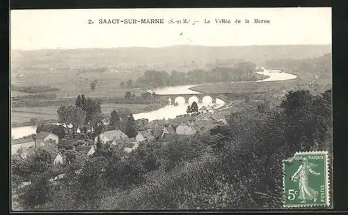 AK Saacy-sur-Marne, La Vallèe de la Marne