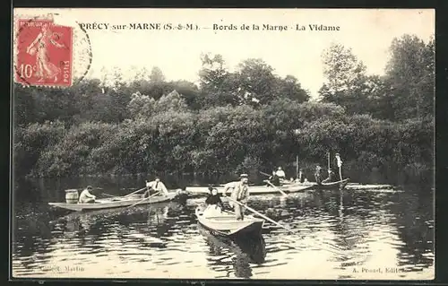 AK Prècy-sur-Marne, Bords de la Marne - La Vidame