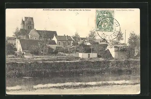 AK Marolles-sur-Seine, Vue prise de la Seine