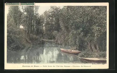 AK Meaux, Petit bras de l`Ile des Roizes - Chemin de Mareuil