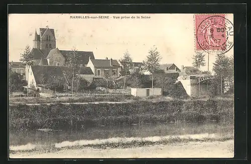 AK Marolles-sur-Seine, Vue prise de la Seine