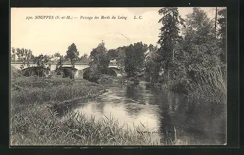 AK Souppes, Paysage des Bords du Loing