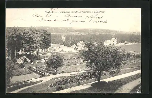 AK Rozoy-en-Brie, Panorama vue de la Terrasse du Chateau