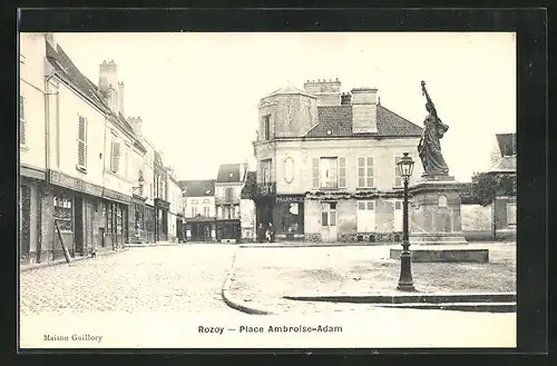AK Rozoy-en-Brie, Place Ambroise-Adam