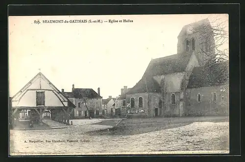 AK Beaumont-du Gatinais, Eglise et Halles