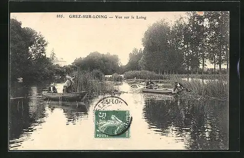 AK Grez-sur-Loing, Vue sur le Loing