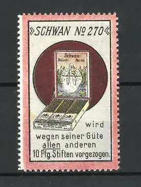 Reklamemarke Schwan Bleistifte, Verpackung mit Schwan No. 270