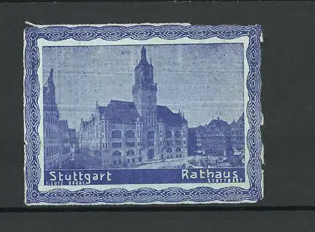 Reklamemarke Stuttgart, Blick auf das Rathaus