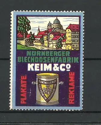 Reklamemarke Nürnberger Blechdosenfabrik Keim & Co., Stadtansicht