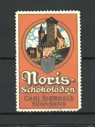 Reklamemarke Noris Schokoladen, Carl Bierhals Nürnberg, Schlossansicht