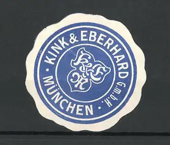 Präge-Reklamemarke Kink & Eberhard GmbH, München, Firmenlogo