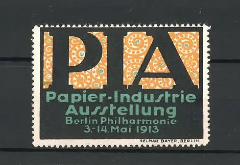 Reklamemarke Berlin, Papier-Industrie Ausstellung PIA 1913