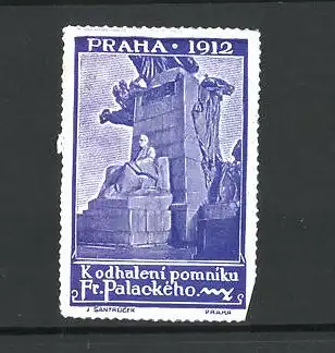 Reklamemarke Praha, Kodhaleni pomniku Fr. Palackého 1912, Denkmal