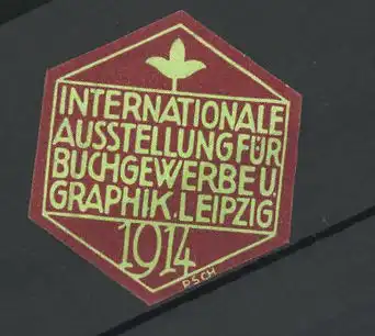 Reklamemarke Leipzig, Intern. Ausstellung für Buchgewerbe und Graphik 1914