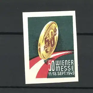 Reklamemarke Wien, Messe 1949, Ansicht einer 50 Groschen-Münze