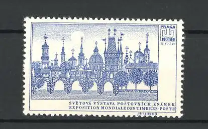 Reklamemarke Praga, Exposition Mondiale des Timbres-Poste 1968, Stadtansicht