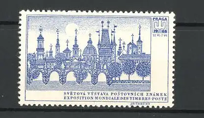 Reklamemarke Praga, Exposition Mondiale des Timbres-Poste 1968, Stadtansicht