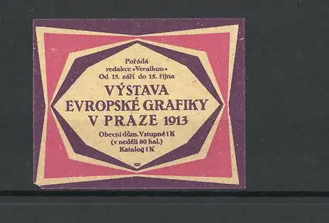 Reklamemarke Praze, Vystava Europske Grafiky 1913