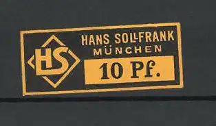 Reklamemarke Hans Sollfrank, München, Firmenlogo