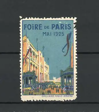 Reklamemarke Paris, Foire 1925, Messeplatz im Festschmuck