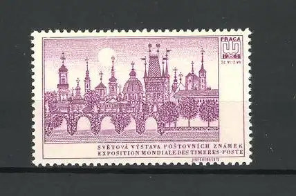 Reklamemarke Praga, Exposition Mondiale des Timbres-Postes 1968, Stadtansicht