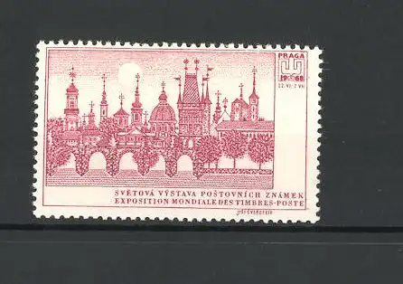 Reklamemarke Praga, Exposition Mondiale des Timbres-Poste 1968, Stadtansicht