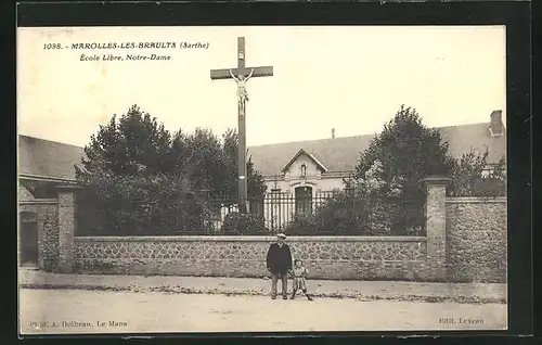 AK Marolles-les-Braults, Ecole Libre, Notre Dame