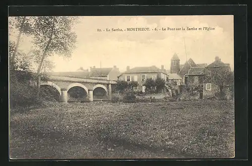 AK Montbizor, Le Pont sur la Sarthe et l`Eglise