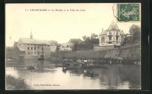 AK Champagné, Le Moulin et la Villa das Lilas