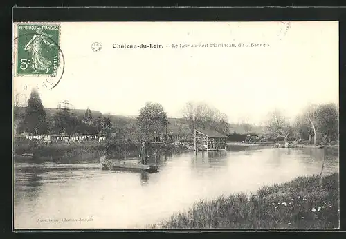 AK Château-du-Loir, Le Loir au Port Martineau, dit Banne