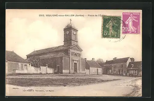 AK Souligne-sous-Ballon, Place de l`Eglise